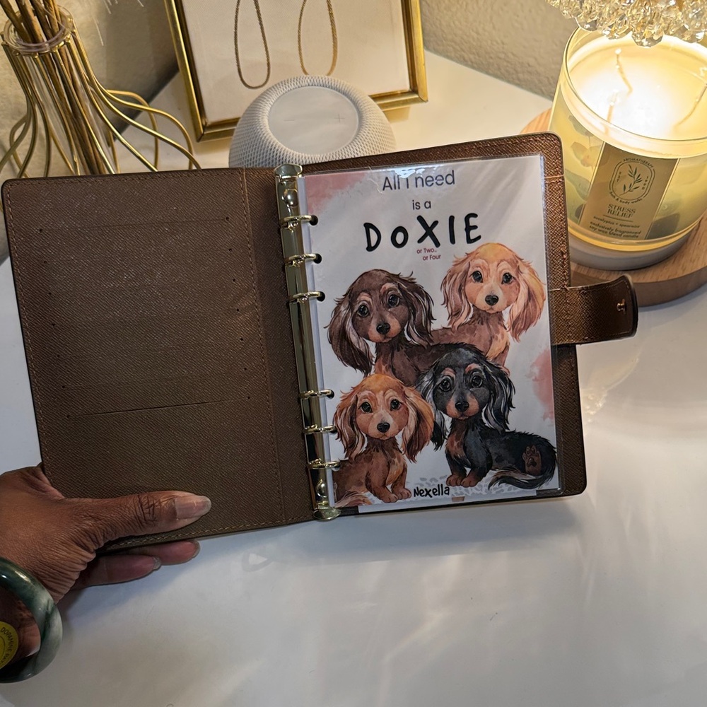 Brown Doxie Dog Planner Cover